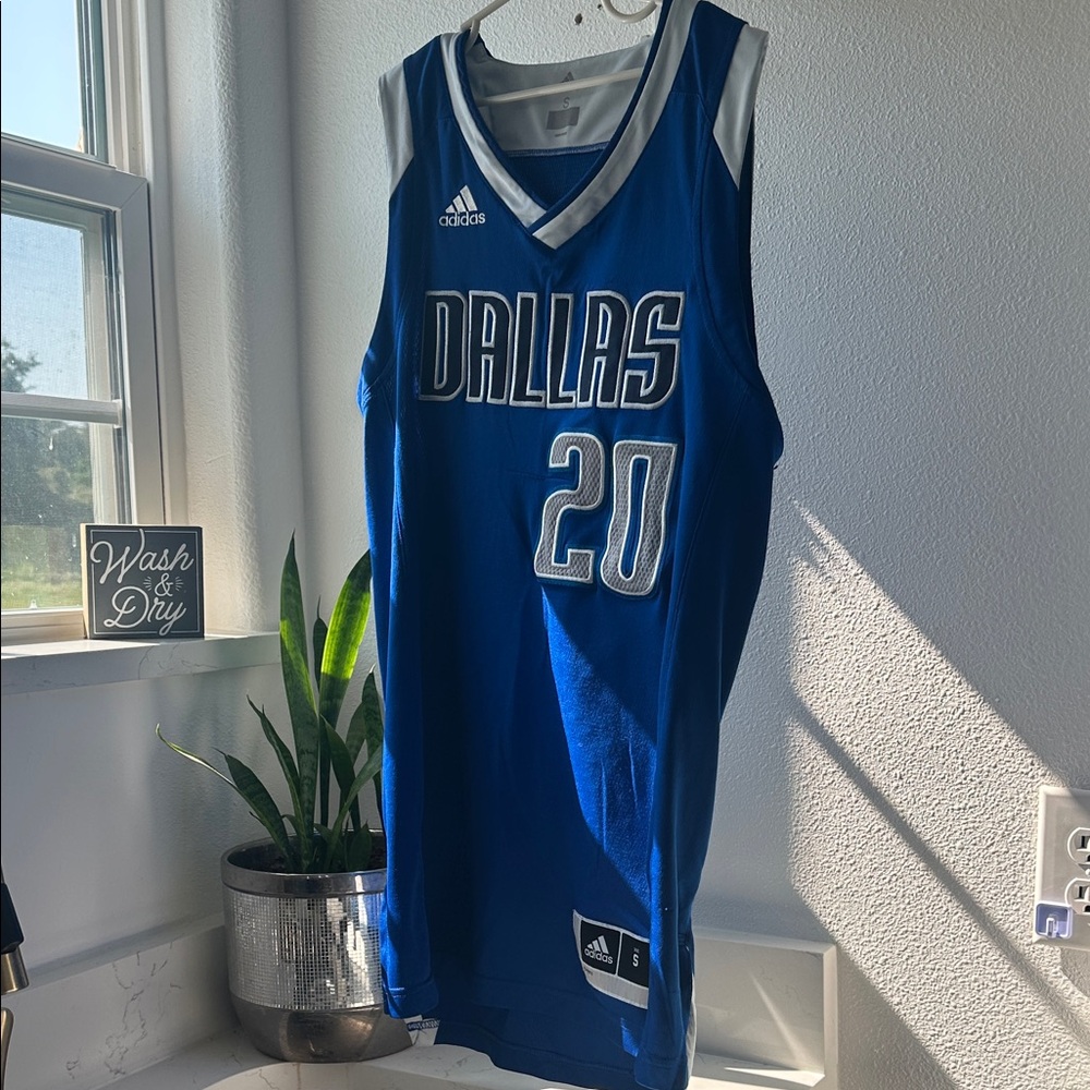 Adidas Dallas Blue and White Basketball Jersey